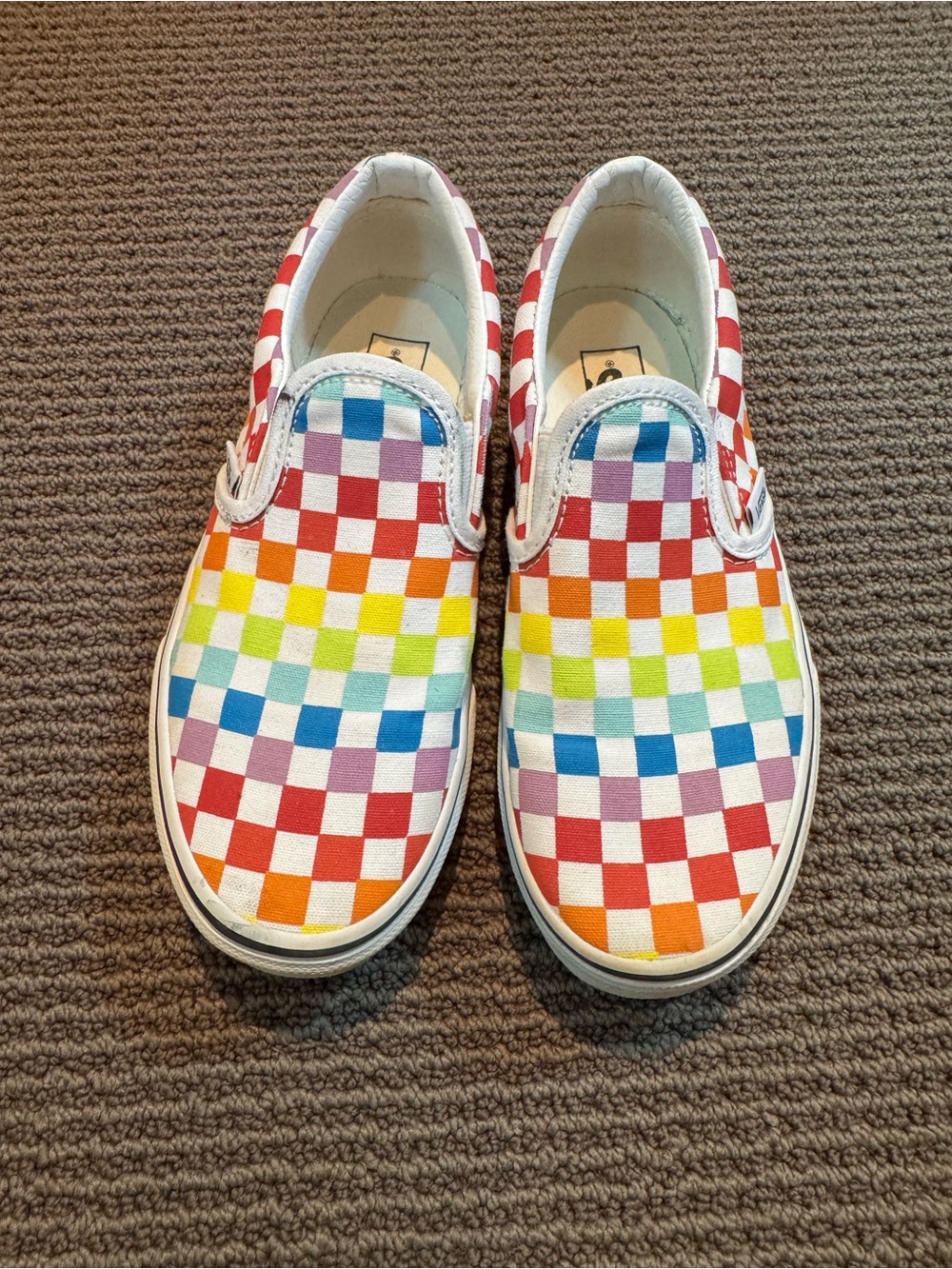 Vans Kids Slip-On Sneakers - Rainbow Checkerboard